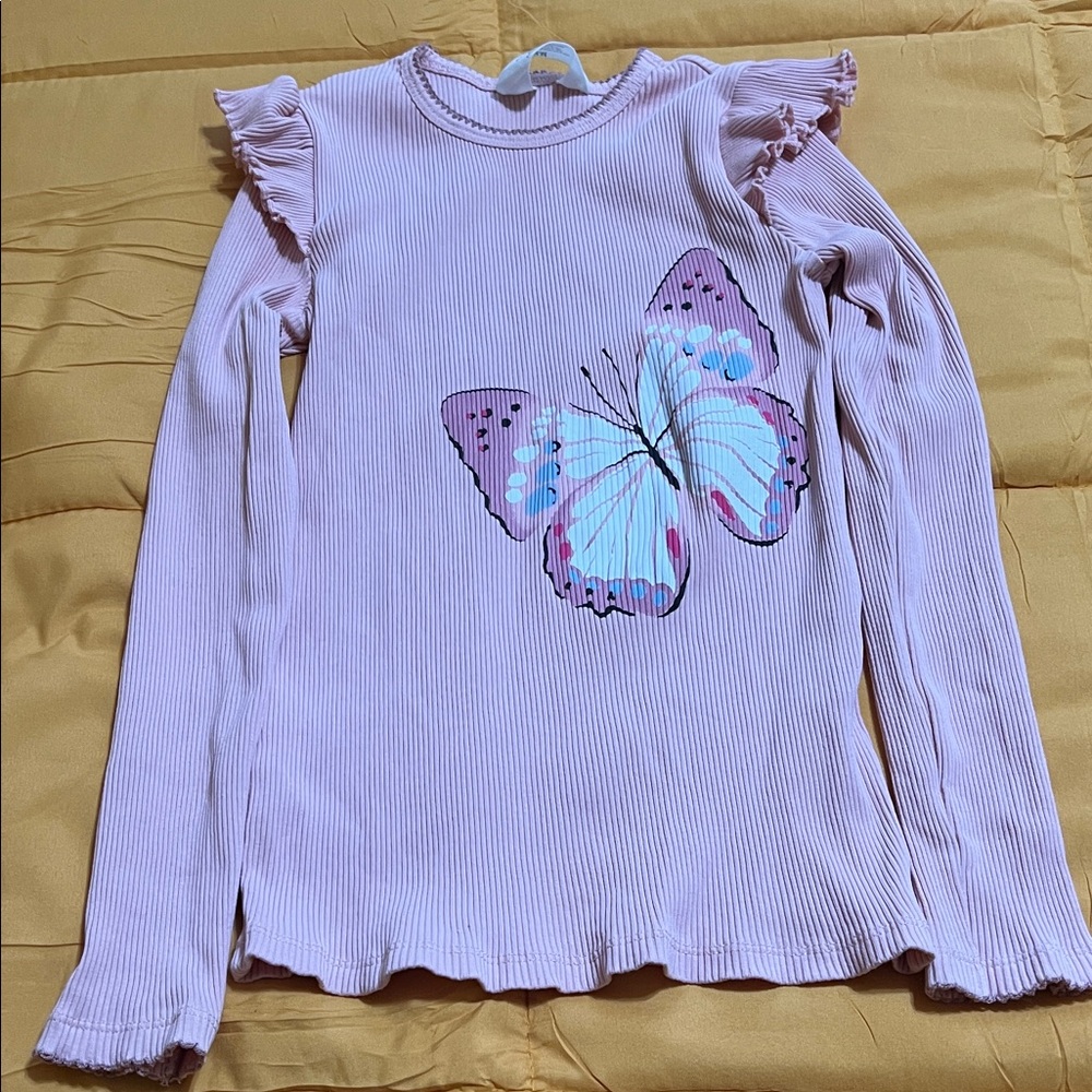 Pink Butterfly Kids Shirt